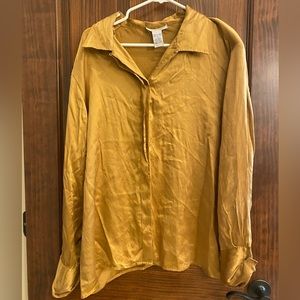 Silk long sleeve button down shirt